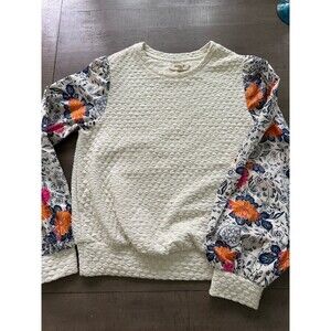 PORRIDGE CLOTHING By Anthropologie  Textured Sweatshirt Floral S Multicolor